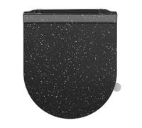 SREWOHS PRO Tavoletta WC Ultra sottile Universali D Forma, Sedile WC, Urea-Formaldeide Chiusura Ammortizzata tavoletta wc con Sgancio Rapido a un Pulsante,Marmo Nero, 42,5 * 36,2 cm