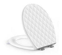 SREWOHS PRO Tavoletta WC Universale O corta in PP, Effetto Pelle Bianco