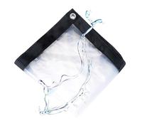 SRHIMEOS 2x12m Telone Trasparente Esterno, Telo Impermeabile Esterno con Occhielli, Teloni Trasparenti in PVC per Gazebo, Telone Rinforzato Occhiellato, Telo Protettivo per Serra