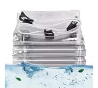 SRHIMEOS Telo Trasparenti con Occhielli 1.5x3, Telone PVC Trasparente Rinforzato 380 G/m², Telo Protettivo Esterno, Antipioggia Impermeabile Teloni per Legna, Auto, Piscine