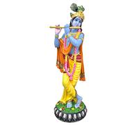 Sri Krishna Culture - Nuovo grande sottile Krishna giocando flauto - altezza-24 pollici - multicolore-resina per la decorazione della casa