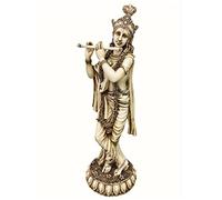 Sri Krishna Culture - Nuovo grande sottile Krishna gioco flauto - altezza-24 pollici-avorio finitura antica-resina per la decorazione della casa