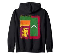Sri Lanka Maldive Half Flag Sri Lanka Maglia Maldive Felpa con Cappuccio