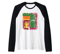Sri Lanka Maldive Half Flag Sri Lanka Maglia Maldive Maglia con Maniche Raglan
