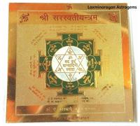 SRI SHRI SARASWATI YANTRA YANTRAM FOR KNOWLEDGE 3,5 X 3,5 POLLICI CHAKRA SHRE...