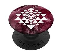 Sri Yantra Geometria Sacra con Fumo Borgogna Forme Mania PopSockets PopGrip Adesivo
