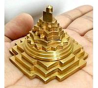 Sri Yantra, Shri Meru Yantra, Sri Chakra in Ashtadhatu e ottone oro/argento/rame lucido dimensioni 10,2 cm, 7,6 cm e 5,1 cm pollici - Poteri spirituali Vaastu Dosh Prosperity Harmony (5,1 cm ottone