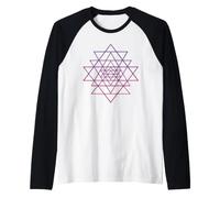 Sri Yantra Tantra Indù Fiore della Vita Maglia con Maniche Raglan