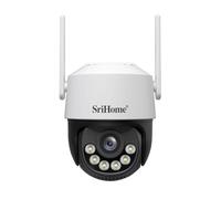 SRIHOME 8MP 2.4/5GHz PTZ telecamera di sorveglianza WiFi esterna 3X elettronico Zoom Monitoraggio Automatico Rilevamento Umano Audio Visione Notturna bidirezionale