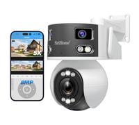 SRIHOME 8MP PTZ Telecamera di Sorveglianza 2.4/5Ghz Wi-FI Dual Band con Multi-lenti, 170° Campo di Visione, 5 ingrandimento ottico, Visione Notturna, Audio bi