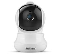 SriHome SH020, Videocamera di sicurezza wireless 1080P HD IP Camera WiFi Visione Notturna a Infrarossi, Audio Bidirezionale, Bianco