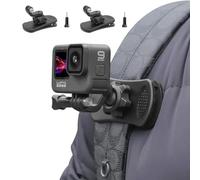 SRIKEKL Confezione da 2 set di montaggio per tracolla per zaino, supporto a clip rapido, supporto per morsetto per zaino con rotazione a 360°, compatibile con Gopro Hero 12/11/10/9/8 Nero, Session, DJ