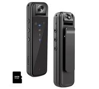 SRIKEKL Fotocamera WiFi per il corpo, videocamera indossabile da 64 GB con audio e visione notturna, videocamera indossabile per le forze dell'ordine e per uso personale