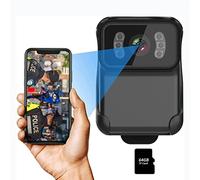 SRIKEKL Macchina fotografica indossabile del corpo di WIFI con l'audio, macchina fotografica della polizia 1080P per l'applicazione della legge/uso personale, con la carta di 64GB