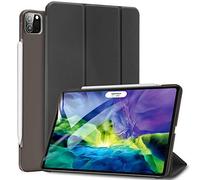 Sripns - Custodia per iPad Pro 11" 2nd Gen 2020, supporta la ricarica wireless per Apple Pencil, ultrasottile, con tripla piega con coperchio posteriore traslucido e funzione sleep/wake, colore: Nero