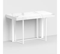 Srivania con Stuttura in acciaio tubolare Dimensioni 100x60xh75 cm SUPRA Bianco Sablé laminato Marmo Bianco Fiorentino bianco