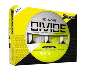 Srixon New Z-Star Divide 2025, palline da golf, dozzine (giallo/bianco)