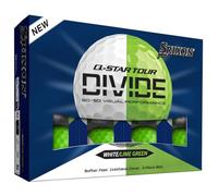 Srixon Q-STAR TOUR DIVIDE, Palline da golf in uretano bicolore, Sensazione morbida, distanza ottimizzata, Nucleo FastLayer con compressione 74, Idea regalo per golfisti, Confezione da 12, Bianco/Verde