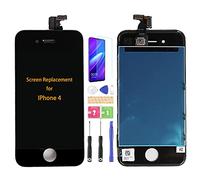 SRJTEK Compatibile per IPhone 4 Display LCD A1349 A1332 Touch Screen Sensore Parti di Ricambio Digitizer Completamente Assmebly Kit (Nero Senza Telaio)