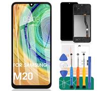 SRJTEK compatibile per Samsung Galaxy M20 LCD Display M205 Touch Screen Matrix Digitizer sostituzione SM-M205F SM-M205FN Assembly (originale nero con cornice)