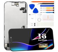 SRJTEK Incell - Schermo LCD di ricambio per iPhone 16 da 6,1", display LCD touch digitizer completo, True Tone e 3D Touch & Face ID, kit di riparazione di ricambio per A3287 A3081 A3286 A3288 (nero)