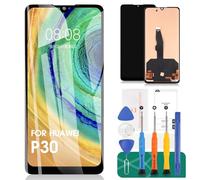 SRJTEK Not Original Compatibile per Huawei P30 Schermo LCD di Ricambio Display ELE-L29 ELE-L09 ELE-L04 Touch Digitizer Panel Sensore Vetro Kit Lente (Nero Senza Telaio)(No Fingerprint)