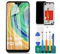 SRJTEK Per Huawei P20 Lite 2018 Display LCD Per Huawei Nova 3e Sostituzione Dello Schermo Per Huawei P20 Lite Touch Screen CLT-L29 Kit di Riparazione Digitalizzatore (Nero, Con Telaio)