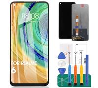 SRJTEK Per OPPO Realme 6 Display LCD Per Realme 6 2020 Sostituzione Dello Schermo RMX2001 Touch Digitizer Kit di Riparazione (Nero, Senza Cornice)