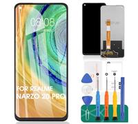 SRJTEK Per Oppo Realme Narzo 20 Pro Display LCD Per Oppo Realme 7 4G (Globale) Sostituzione Dello Schermo RMX2161 RMX2155 Touch Digitizer Kit di Riparazione (Nero, Senza Cornice)