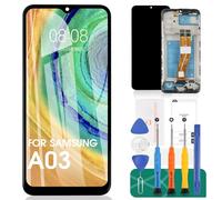 SRJTEK per Samsung Galaxy A03 Sostituzione dello Schermo per Samsung A03 LCD Display Screen per Galaxy A03 Touch Screen SM-A035G Kit di Riparazione del digitalizzatore con Telaio (Nero, 162 mm)