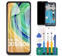 SRJTEK Per TCL 305/306 Display LCD Per TCL 30 SE /30E Sostituzione dello Schermo 6102D X668 6165H 6127A Touch Digitizer Assembly Kit di Riparazione (Nero, Con Telaio)