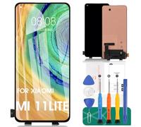 SRJTEK Per Xiaomi 11 Lite 5G NE Sostituzione Dello Schermo Per Mi 11 Lite Display LCD Per Xiaomi 11 Lite 5G NE Touch Screen Digitizer Assembly 2107113SG Kit di Riparazione (nero)