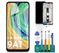 SRJTEK Ricambio per Xiaomi Redmi 9A Display LCD Touch Screen Digitizer Parti di Ricambio per Kit di Montaggio M2006C3LG (Nero Con Telaio)