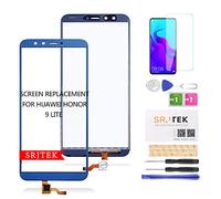 srjtek, Schermo Esterno in Vetro digitalizzatore Touch Screen di Ricambio per Huawei Honor 9 Lite LLD-L31 LLD-AL10/Youth Edition 5,6" (Non Display LCD), con Adesivo (Blu)