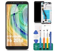 SRJTEK Schermo LCD per Huawei Y6 2018 per Huawei Y6 Sostituzione dello schermo ATU-L11, ATU-LX3, ATU-L21, ATU-L22 Touch Digitizer Kit di riparazione (nero, con telaio)