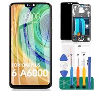 SRJTEK Schermo LCD TFT per Oneplus 6 2018 per Oneplus A6000 A6003 Sostituzione Touch Digitizer Assembly Kit di riparazione (nero, con cornice, non per 6T)
