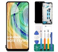 SRJTEK Schermo TFT di ricambio per Xiaomi Redmi Note 11 Pro 4G/5G LCD Display 2201116TG 21091116I Touch Digitizer con telaio (nero, nessun riconoscimento delle impronte digitali)