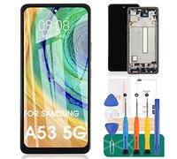 SRJTEK Schermo TFT per Samsung Galaxy A53 5G LCD Display per Samsung Galaxy A53 Sostituzione dello schermo SM-A536 Touch Digitizer Kit di riparazione con telaio (nero, nessuna funzione Figerprint)