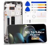 SRJTEK TFT per Xiaomi Mi 10 Lite 5G Display LCD per Xiaomi Mi 10 Lite Sostituzione dello schermo M2002J9G Touch Digitizer Riparazione con telaio (nero, nessun riconoscimento delle impronte digitali)