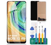 SRJTEK TFT per Xiaomi Redmi Note 12 4G Display LCD per Redmi Note 12 4G Sostituzione dello schermo 23021RAAEG 23021RAA2Y Touch Digitizer Kit di Riparazione (Nero, Senza Cornice)