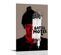 SRJUDR Poster vintage con stampa artistica da parete e stampa su tela, motivo: Bates Motel, horror psicologico, serie TV vintage, 60 x 90 cm, con cornice