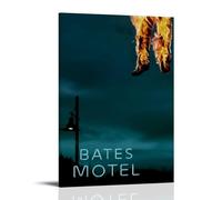 SRJUDR Poster vintage con stampa artistica da parete e stampa su tela, motivo: Bates Motel, horror psicologico, serie TV vintage, 60 x 90 cm, con cornice