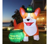 SRKLH Decorazione gonfiabile per il giardino di San Patrizio, 1,8 m, con monete dorate, decorazione per esterni, con luci LED luminose, per feste, giardino, prato