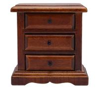 Srliya 1:12 Scala delle Bambole Night Stand Birch Wood 3 Cassetti da Comodino Realistico in Miniatura per Decorazioni per la Casa (Marrone)
