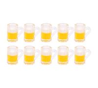 Srliya 10pcs 1:12 Doll House Mugh Mug Miniature Bar Cup Toy Decoration, Mini Tazze di Birra Realistica per Casa delle Bambole e Feste, Materiale in (Coppa esagonale con schiuma)