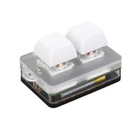 Srliya 2 Tastie di Tastiera con Interruttore Blu, Pulsanti Programmabili, Connessione USB C per Giochi, Ufficio, Musica e Altro Ancora, ABS Acrilic White