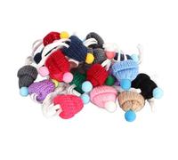 Srliya 22 Pezzi Mini Cappello da Maglieria Mini Cappelli da Bambola Carini per Ornamenti Natalizi Artigianato Fai -da -te, con Palline, Morbide, per la Pelle, per Arte e Mestiere,