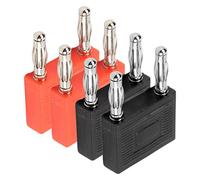 Srliya 2SET 4 Mm a Doppia Riga Connettore Banana Connettore di Calore Resistente Doppia Banana Plug per Fili di Altoparlanti