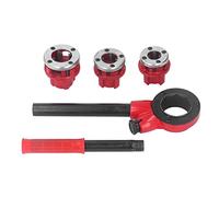 Srliya 3 Muore Kit Filettatore per Tubo 62A Strumento di Threading del Tubo a Cricchetta per Tubi di Plastica Zincati in Acciaio