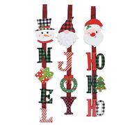 Srliya 3 Pezzi di Cartello Natalizio da Appendere, Vivaci Pendenti in Legno di Gnomo di Babbo Natale con Pupazzo di per la Porta della Finestra Dell'albero, Ideali per gli Ornamenti